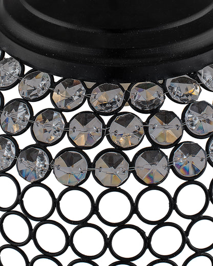 Matt Black Crystal Hanging Hemisphere Light, Ceiling Light, Nordic E27 Pendant