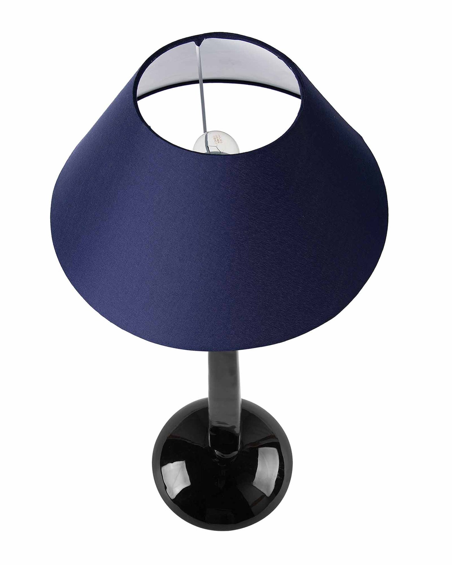 Glossy Black Cubist Aluminium Table Lamp With Cone Shade, Bedside, Living Room Study Lamp, Bulb Included