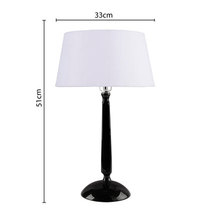 Glossy Black Cubist Aluminium Table Lamp With Cone Shade, Bedside, Living Room Study Lamp, Bulb Included