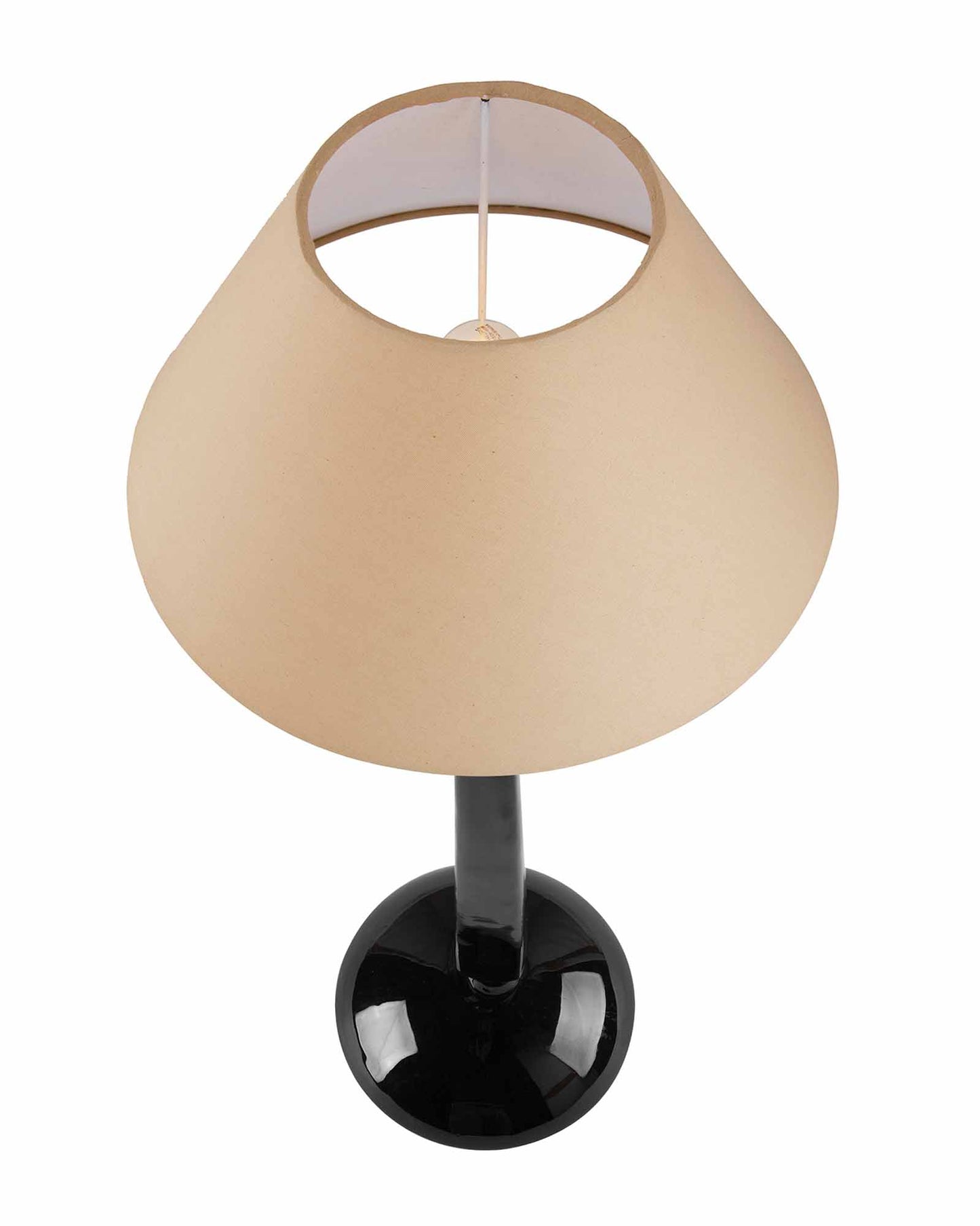 Glossy Black Cubist Aluminium Table Lamp With Cone Shade, Bedside, Living Room Study Lamp, Bulb Included