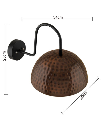 Rustic Antique Copper Hammer 8" Wall Sconce Gooseneck Retro Wall Light Fixtures for Bedroom Nightstand, Barn Warehouse