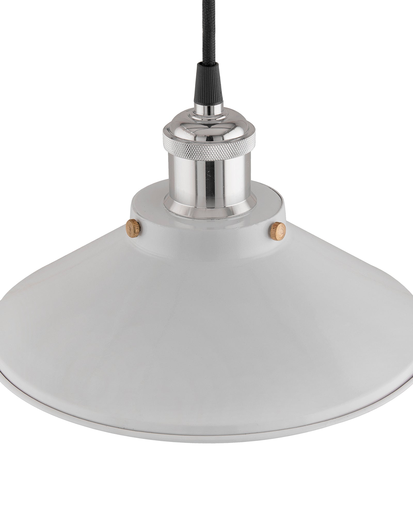 Triple Way Modern retailer E27 Pendant Lamp Brushed Silver Cone Shades - Brushed Silver Industrial Ceiling Light Fixture