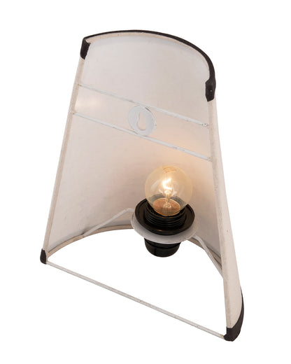 Wall Mounted Sconce Shade Lamp, Door Light E27, Khadi Fabric with Dark Brown Stripes, Cone, Modern Wall Light