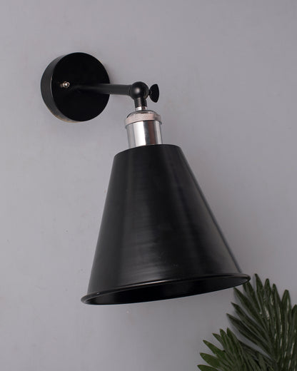 Edison Wall Black Gaurd Shade Lamp, Vintage Industrial Loft, E27 Holder, Decorative, Black Swing Wall Light