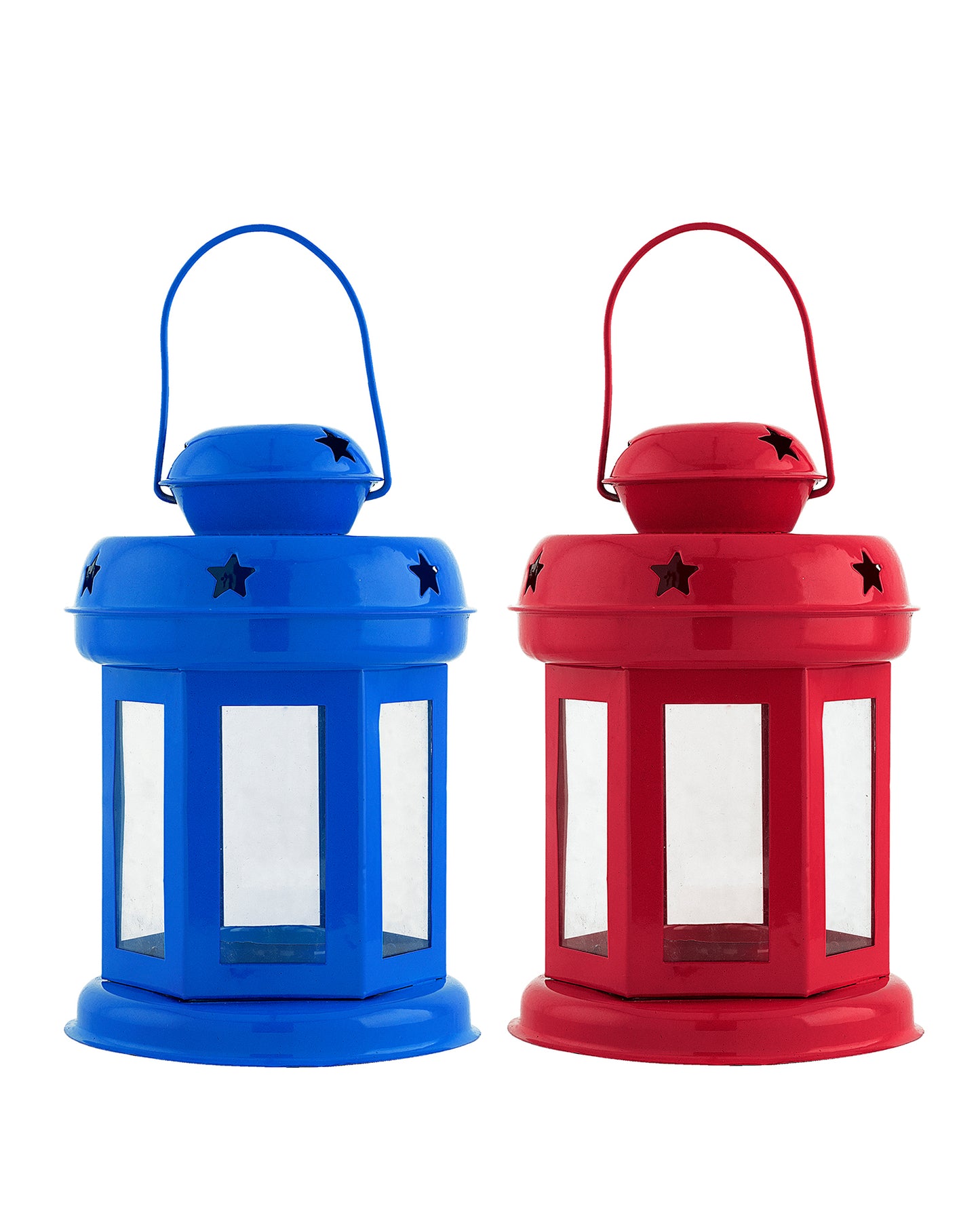 Star Light Decorative Metal Lantern Indoor/Outdoor Hanging Lantern, Set of 2 Designer Candle Tealight Holder