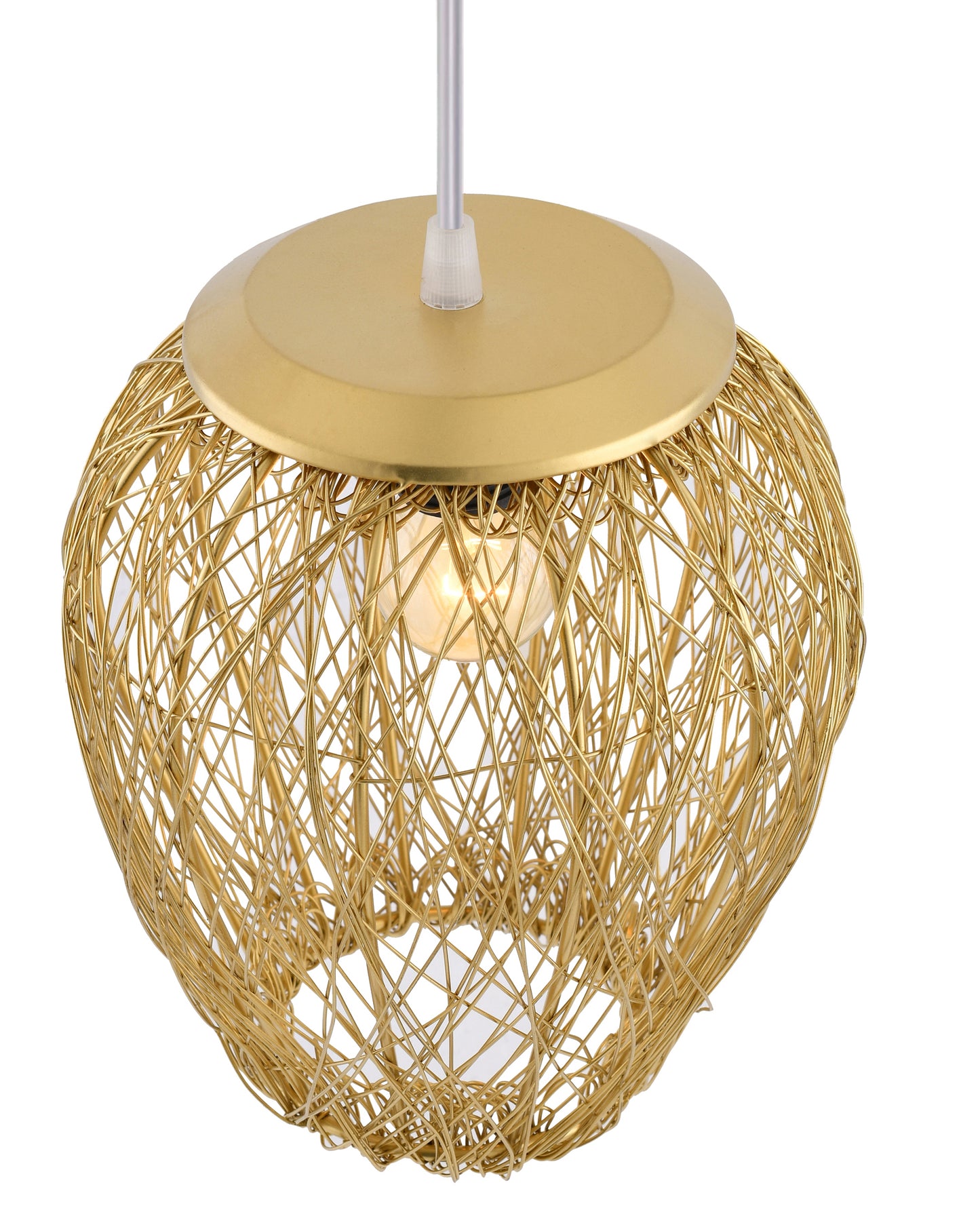 Hanging Golden Steel Wire Mesh Pendant, hanging light, lamp