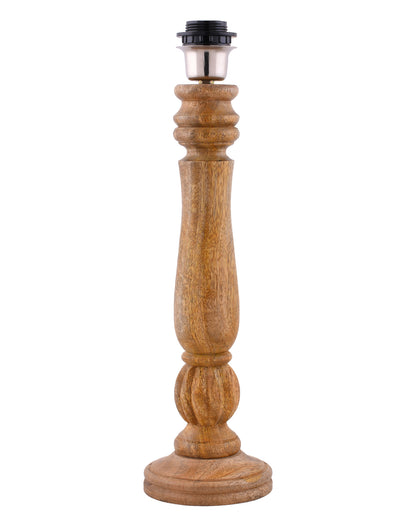 Classic Victorian Natural Wood Table Lamp With Shade