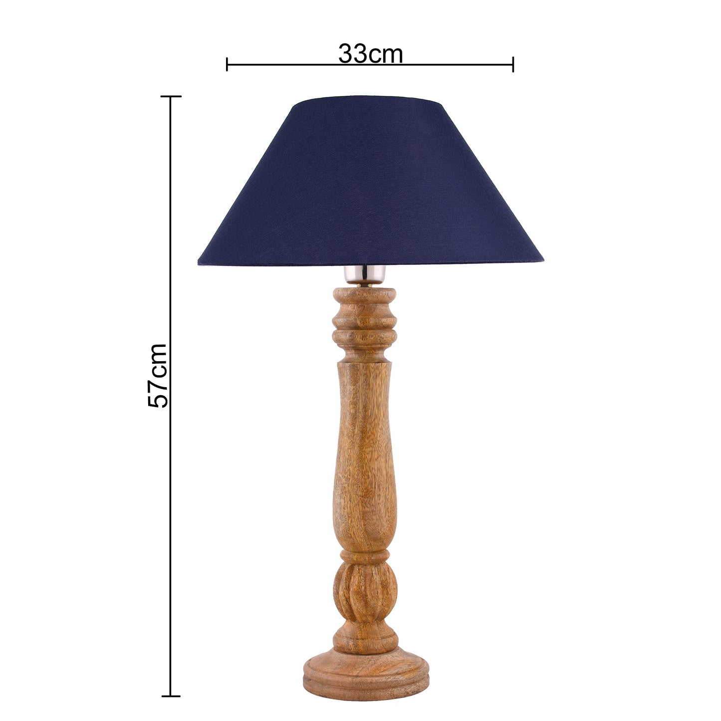 Classic Victorian Natural Wood Table Lamp With Shade