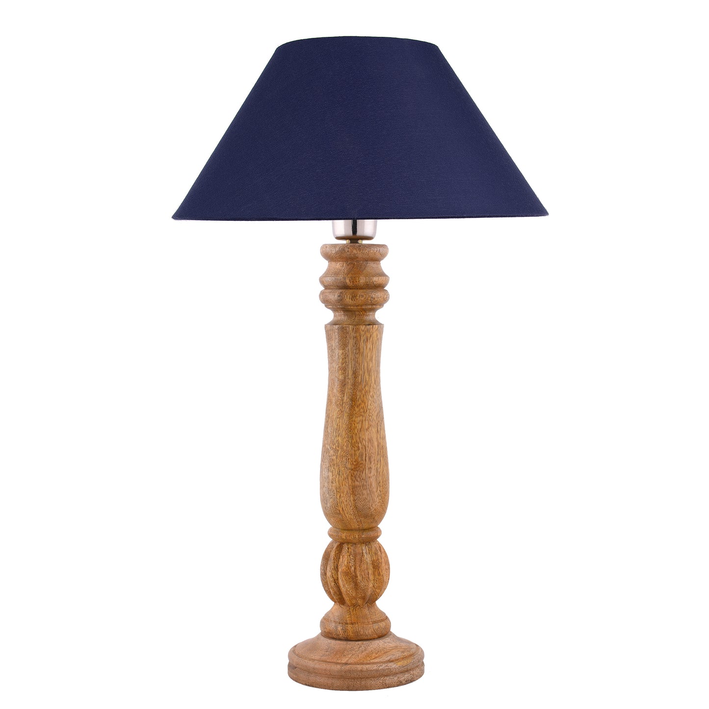 Classic Victorian Natural Wood Table Lamp With Shade