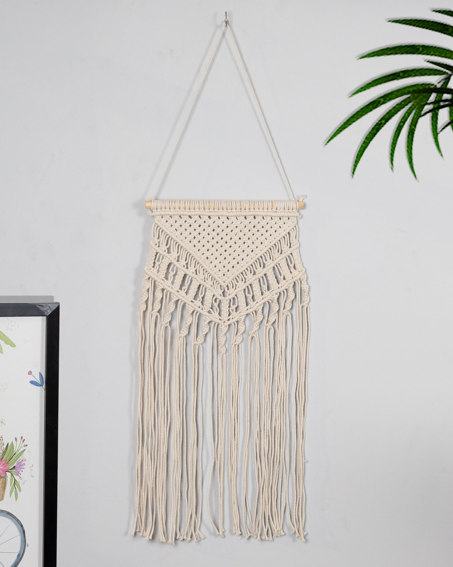 Macrame Wall Hanging Tapestry Tassel Home Decor Bohemian Handmade Chic Cotton Rope,Living Room, Balcony, Office, Housewarming, Garden, Set of 2