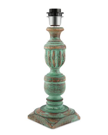 Rustic Algae French Trophy Carved Table lamp with Empire Jute Shade