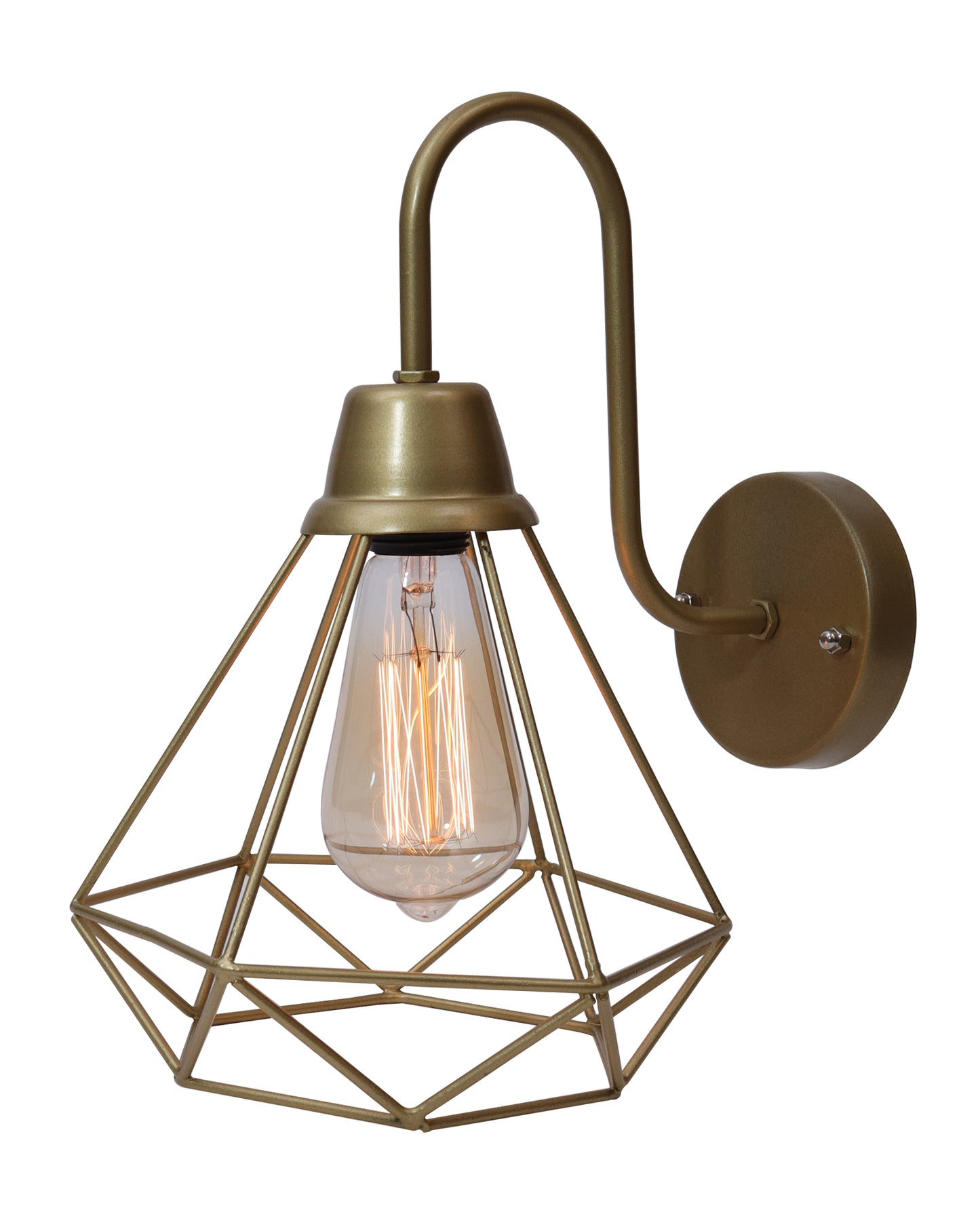 Farmhouse Metal Diamond Cage Vanity Industrial Wall Sconce Lighting, Edison Rustic Wall Light Fixture for Balcony, Living Room, Lobby, set of 2