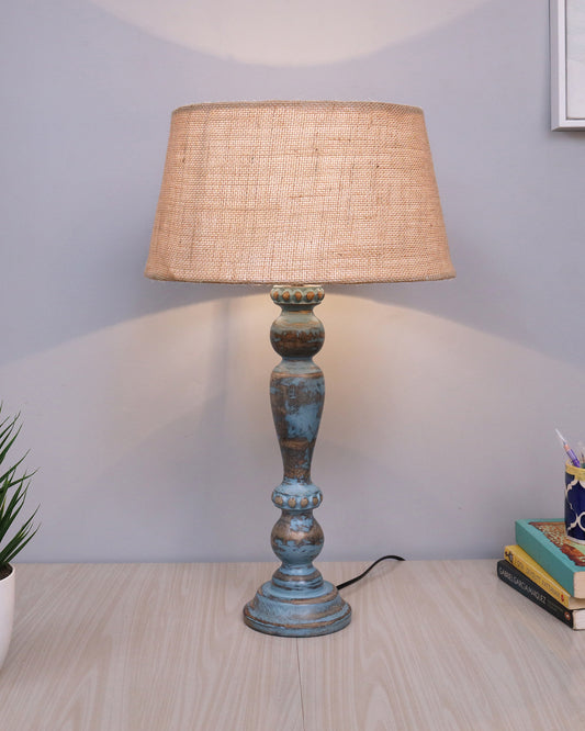 Eureka Polka Wood Table Lamp Bedside Distressed Living Room Light