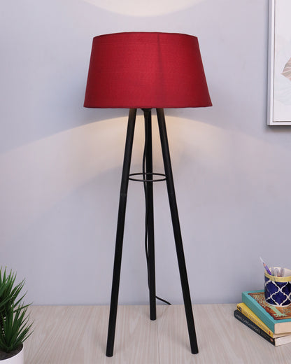 Mid Century Metal Tripod Table Lamp With jute Shade,Contemporary Minimalist Standing Floor, Table Light with 3 Iron Legs,E27 Lamp Base,Modern Design Standing Light for Living Room,Study Room and Bedroom