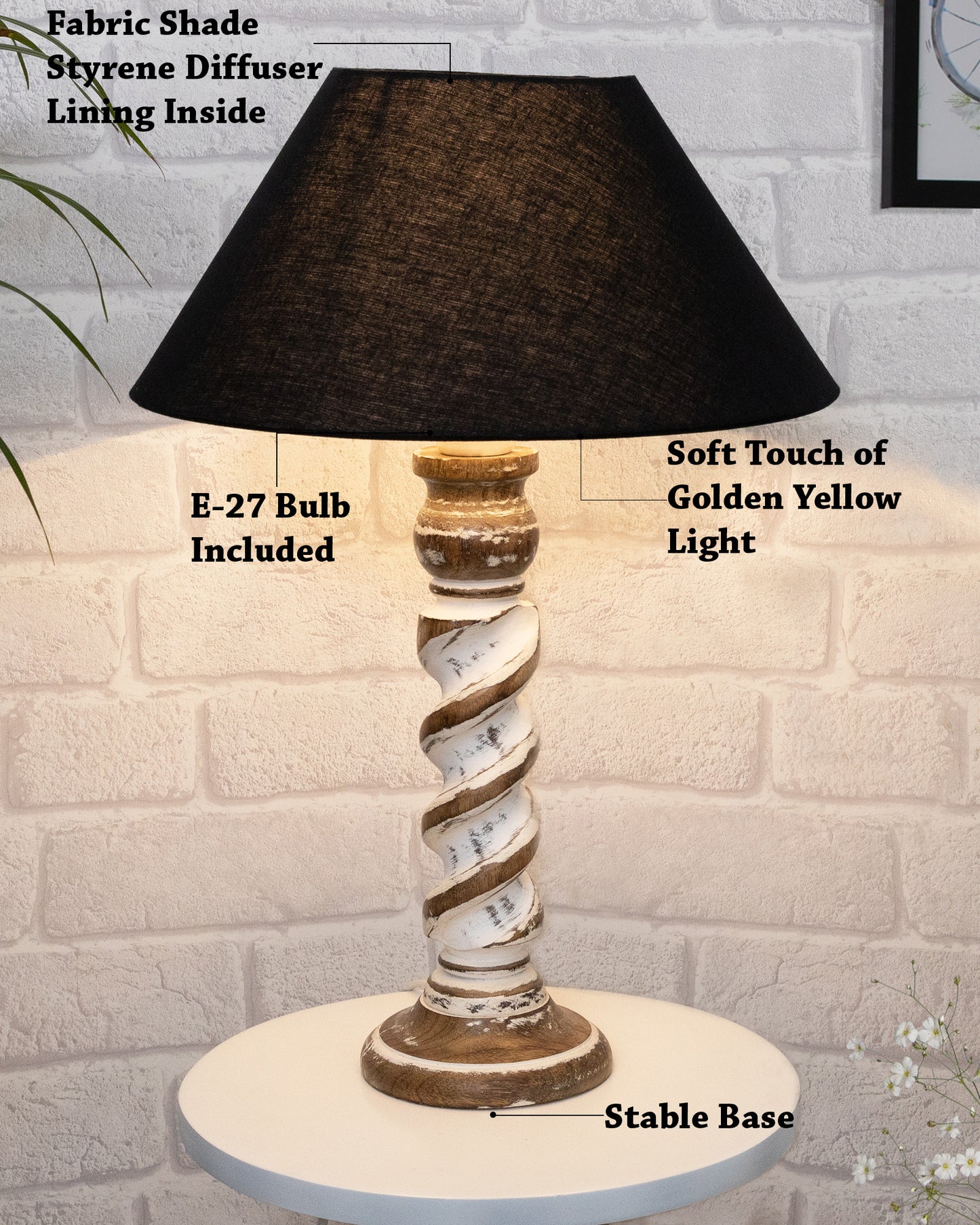 Signature Rustic Rope Whitewash Table Lamp With Jute Drum Shade, farmhouse Living Room Bedroom House Bedside Nightstand Home Office Reading Light