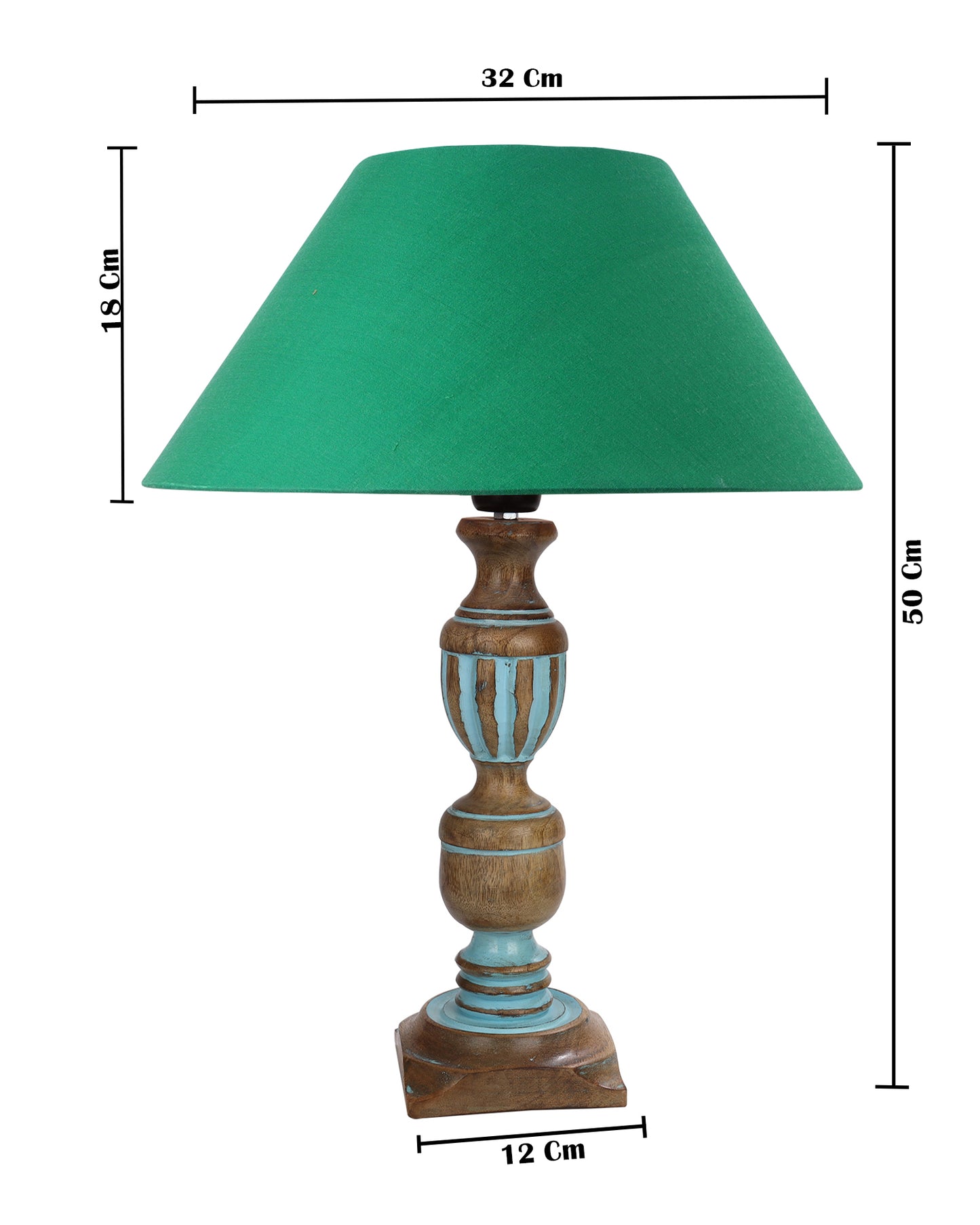 Rustic Distress Blue French Trophy Carved Table lamp with Empire Jute Shade