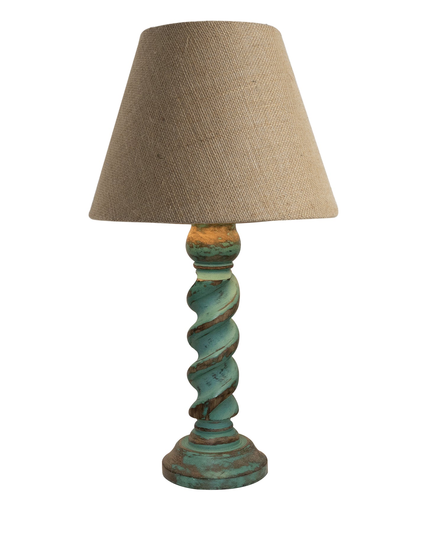 Signature Rustic Rope Algae Table Lamp With Jute Cone Shade, farmhouse Living Room Bedroom House Bedside Nightstand Home Office Reading Light