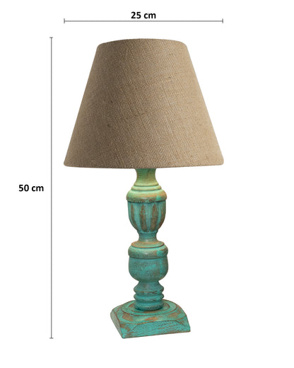 Rustic Algae French Trophy Carved Table lamp with Empire Cone Shade