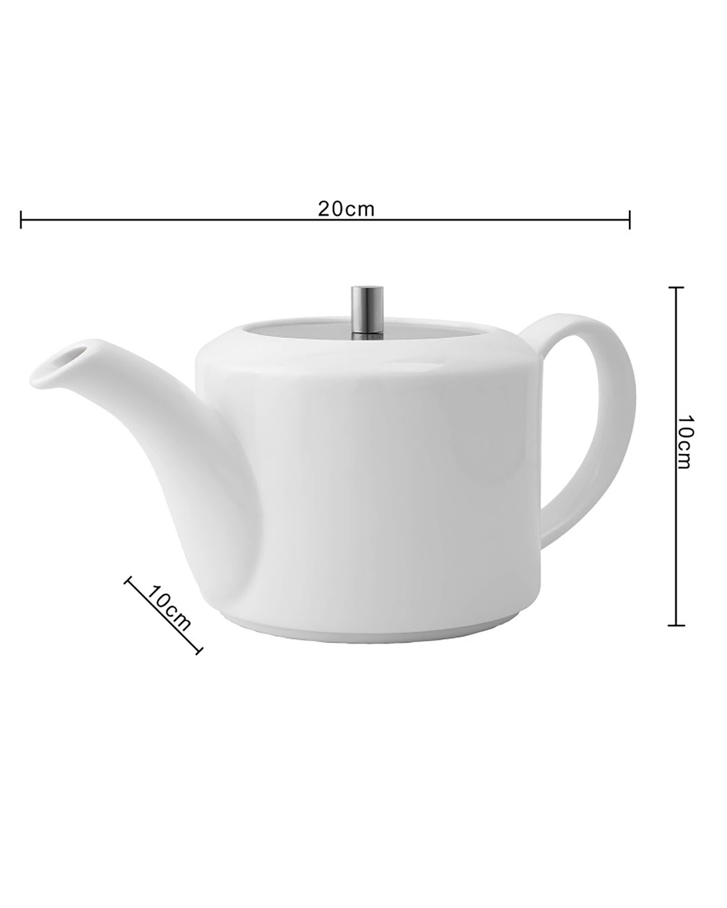 White Fine Porcelain Ancient Spring Tea kettle with steel lid, Bone china pot for morning tea, coffee, drink