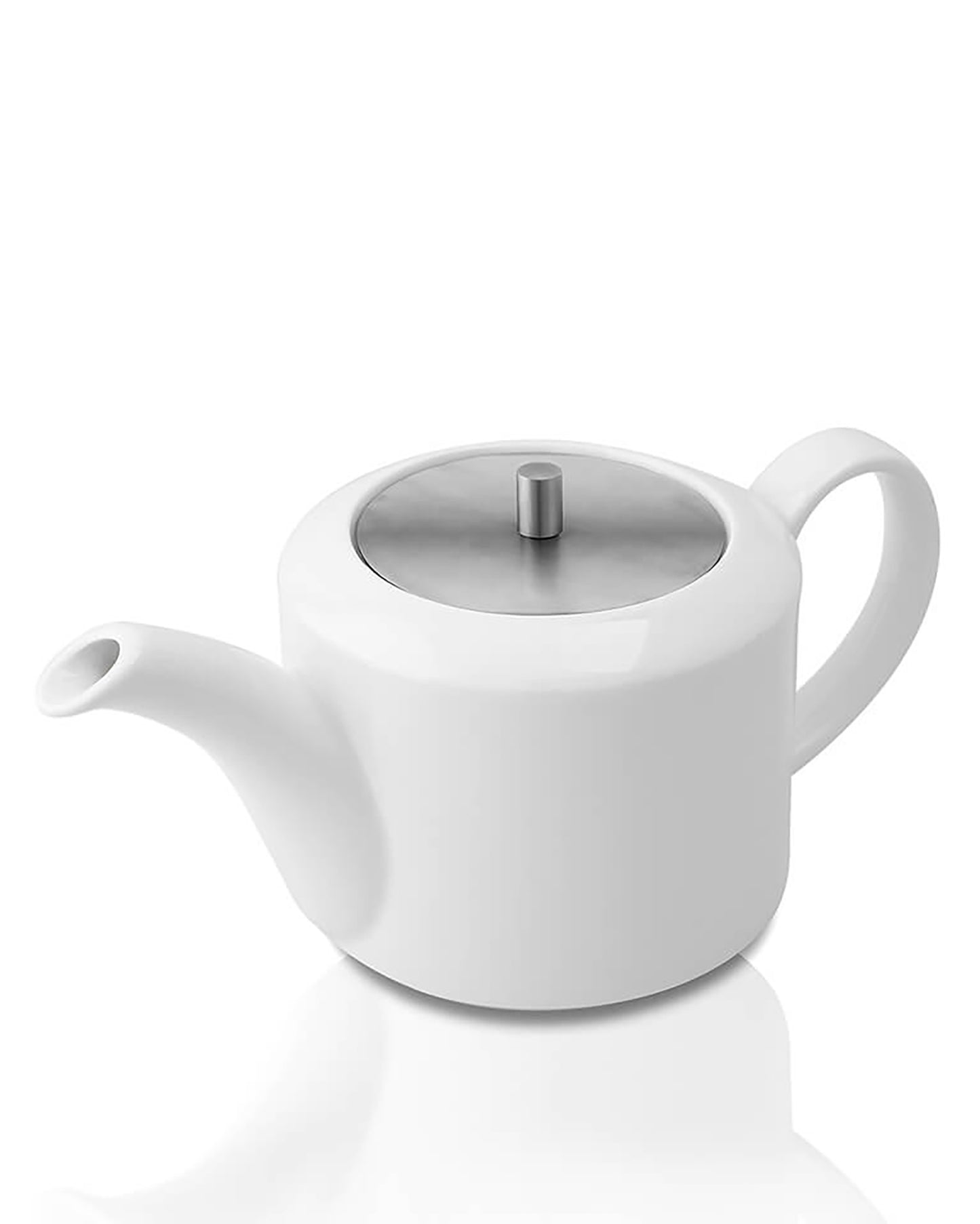 White Fine Porcelain Ancient Spring Tea kettle with steel lid, Bone china pot for morning tea, coffee, drink