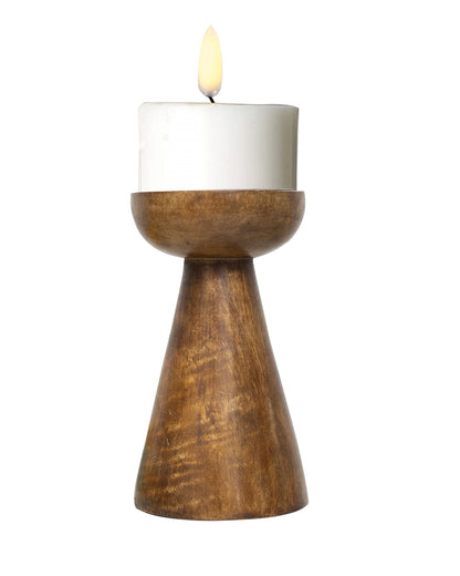 Walnut Wooden Candle Holders