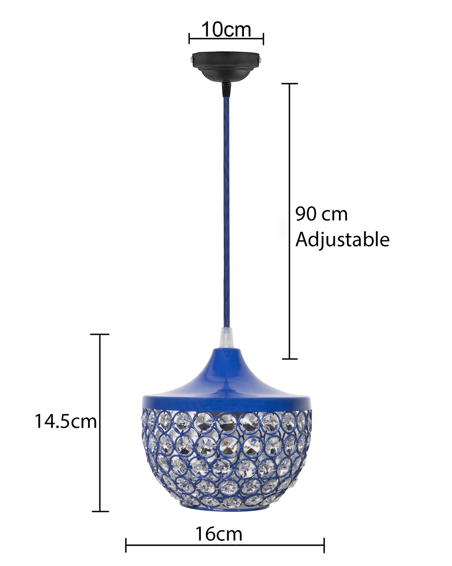 6" Glossy Crystal hanging goblet light, ceiling light, Nordic E27 pendant