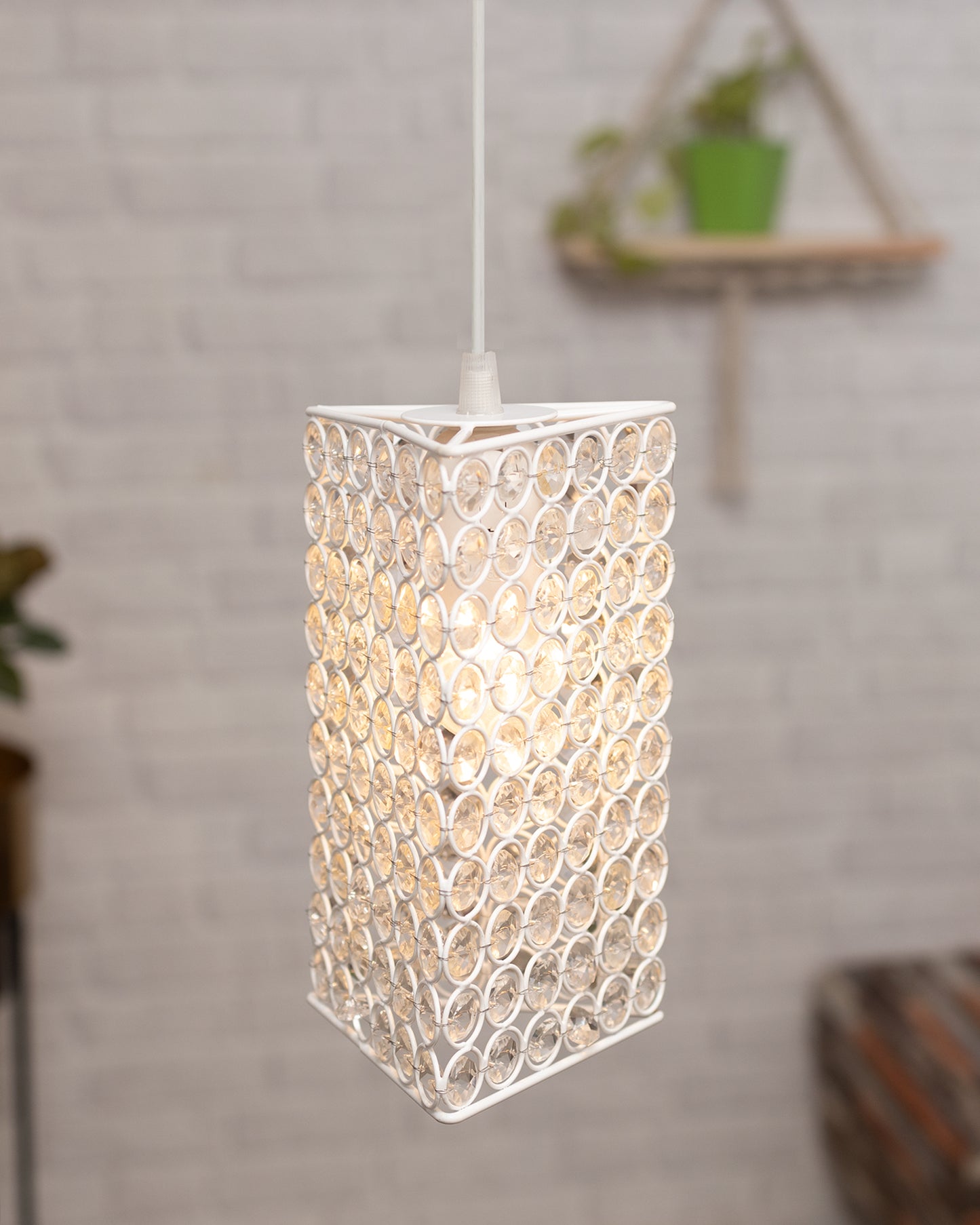 Glossy Hanging crystal Chandelier Vintage Industrial Vintage Pendant Ceiling Light