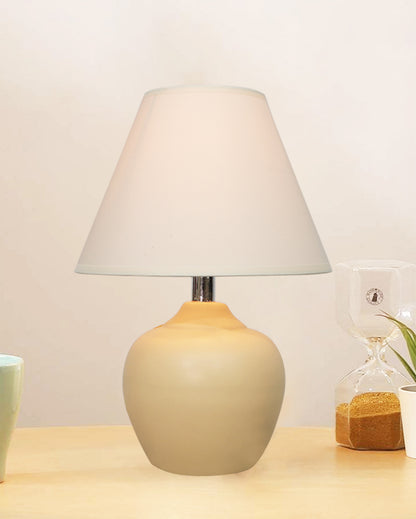 Modern Small Ceramic Table Lamp, Classic Bedside Desk lamp for Living Room Bedroom, Farmhouse Night