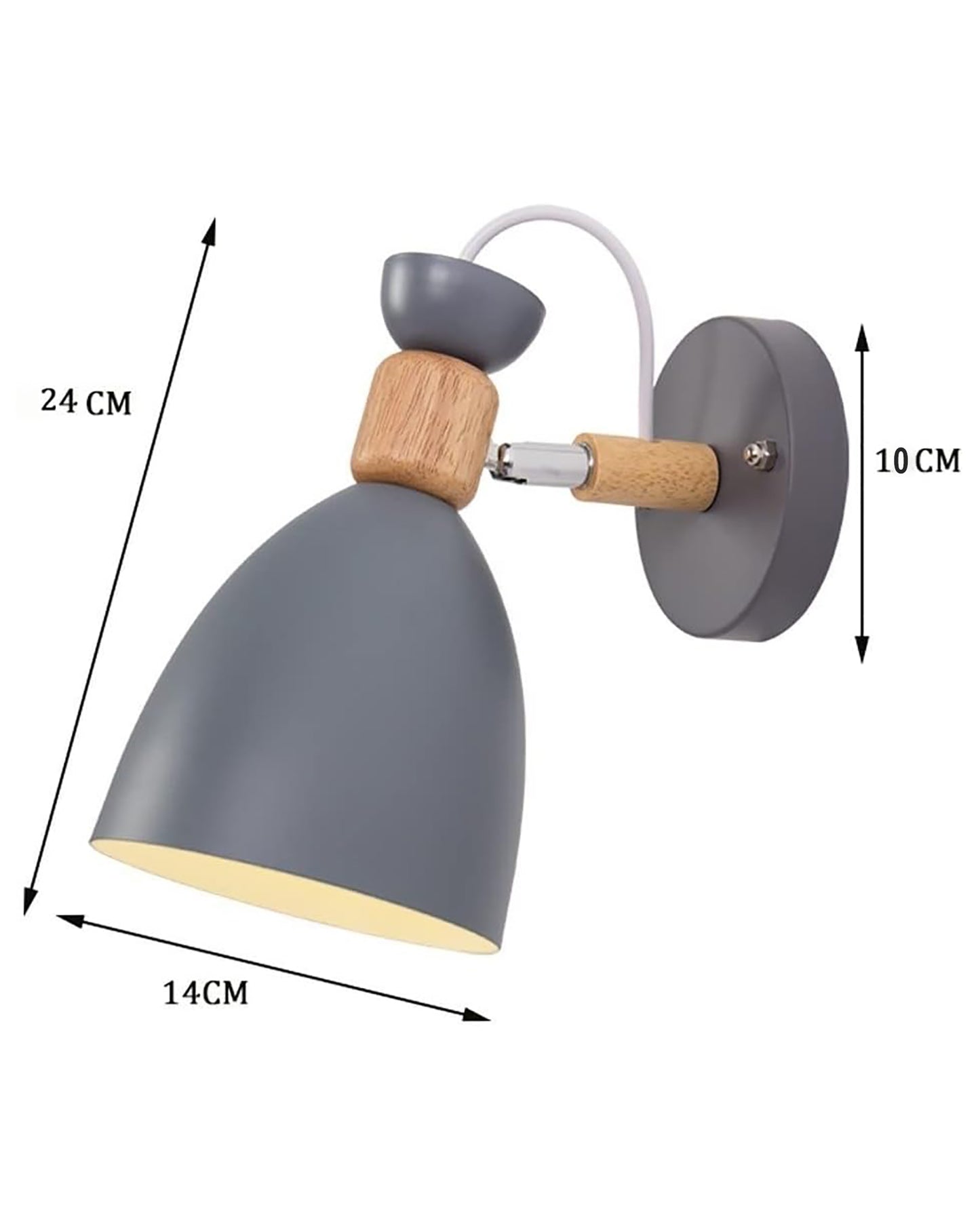 Nordic Minimaslist Macaron Adjustable Modern Wooden Iron Wall Mounted LED Wall Light Living Room Bedside Sconce Steering Head Stair Lamp with Lampshade