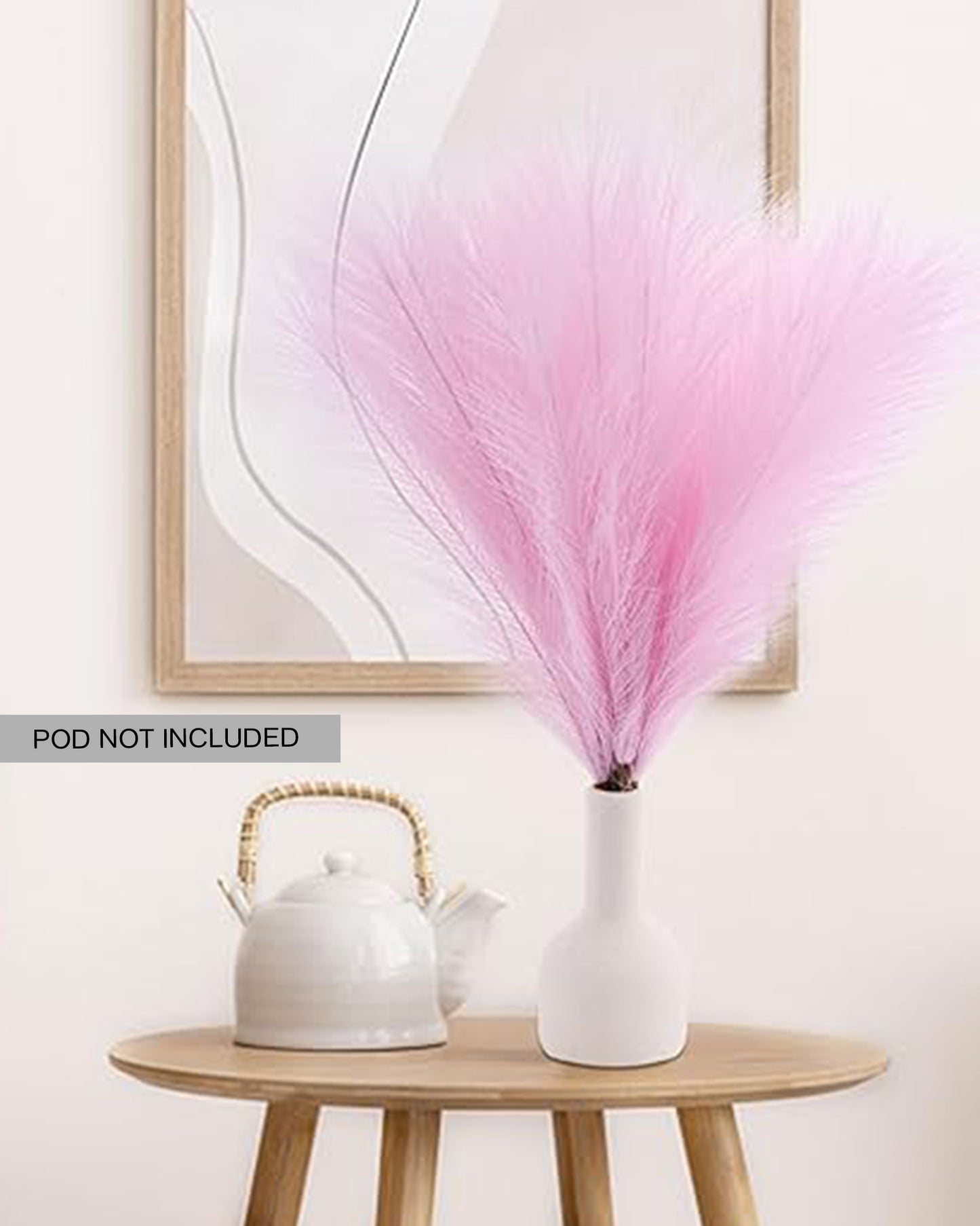 Homesake® Artificial Fluffy Pampas Grass Sticks | Pompous Faux Flowers For Vases | Decoration Items For Living Room Office Balcony Bedroom Table