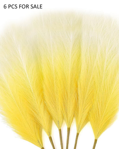 Homesake® Artificial Fluffy Pampas Grass Sticks | Pompous Faux Flowers For Vases | Decoration Items For Living Room Office Balcony Bedroom Table