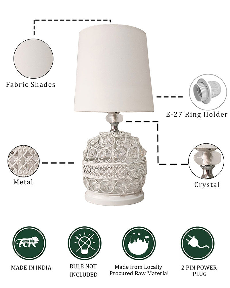 Modern Small Crystal Table Lamp,Contemporary Bedroom Bedside Nightstand Lamp,Desk Globe Lamp for Living Room Girls Kids Room