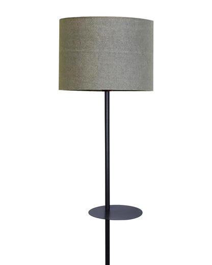 Dual Shelf Floor Lamp with Fabric Shade ,Nightstand Reading Floor Lamp with Shelves.
