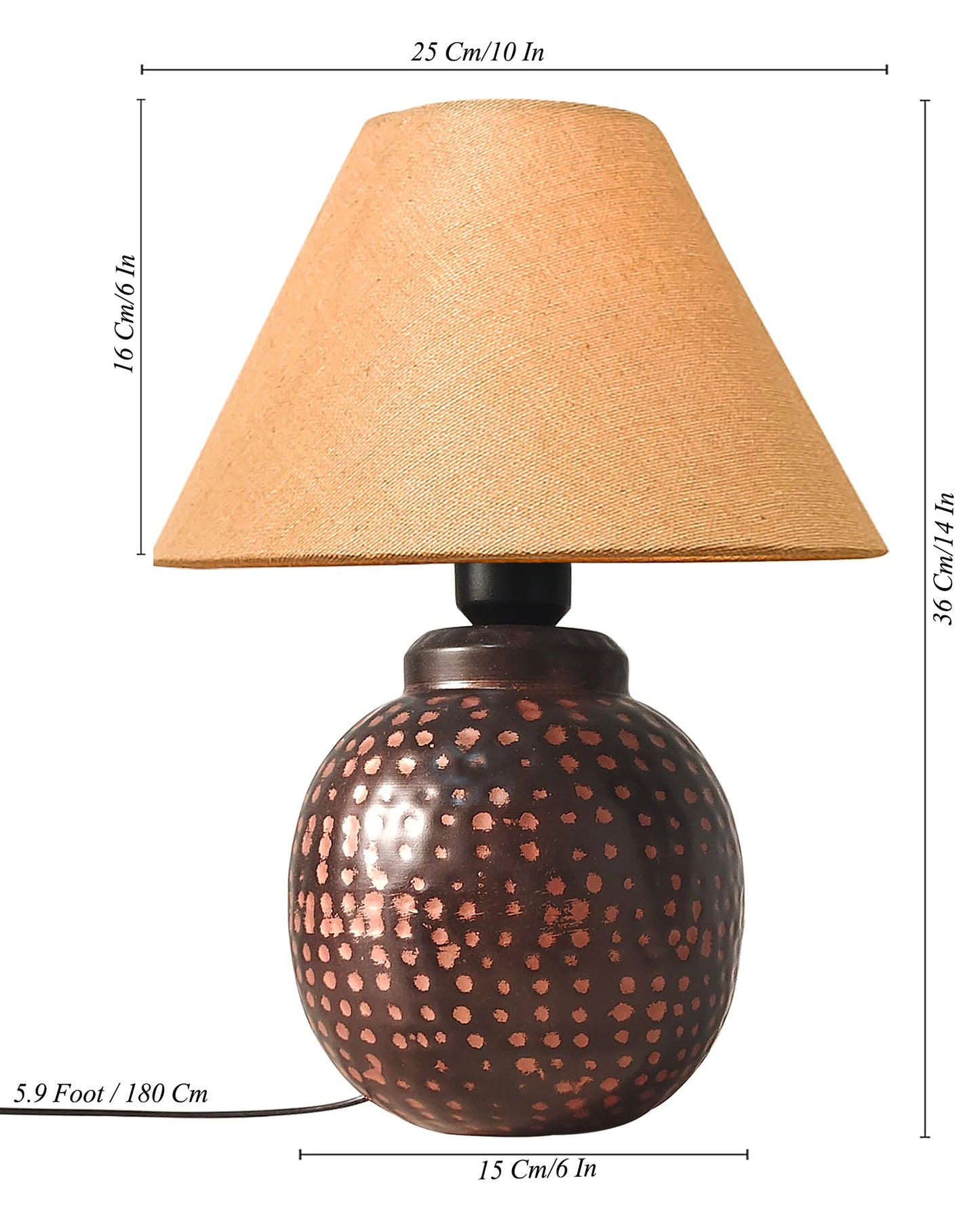 Rustic Mini Hammered Texture Bronze Table Lamp with Shade Desk Nightstand Lamp for Bedroom Living Room Office College Bookcase.