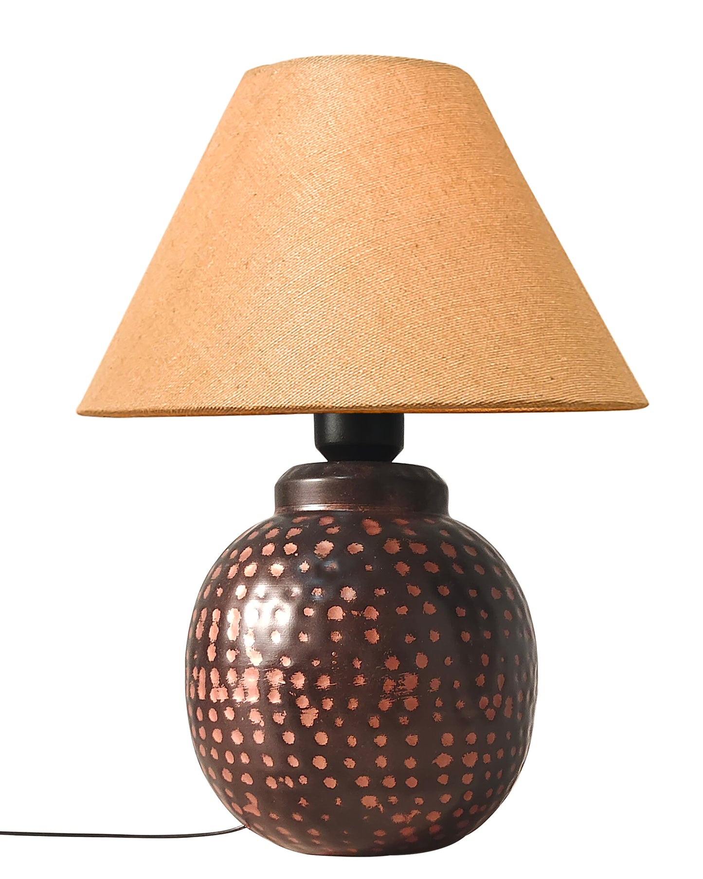 Rustic Mini Hammered Texture Bronze Table Lamp with Shade Desk Nightstand Lamp for Bedroom Living Room Office College Bookcase.