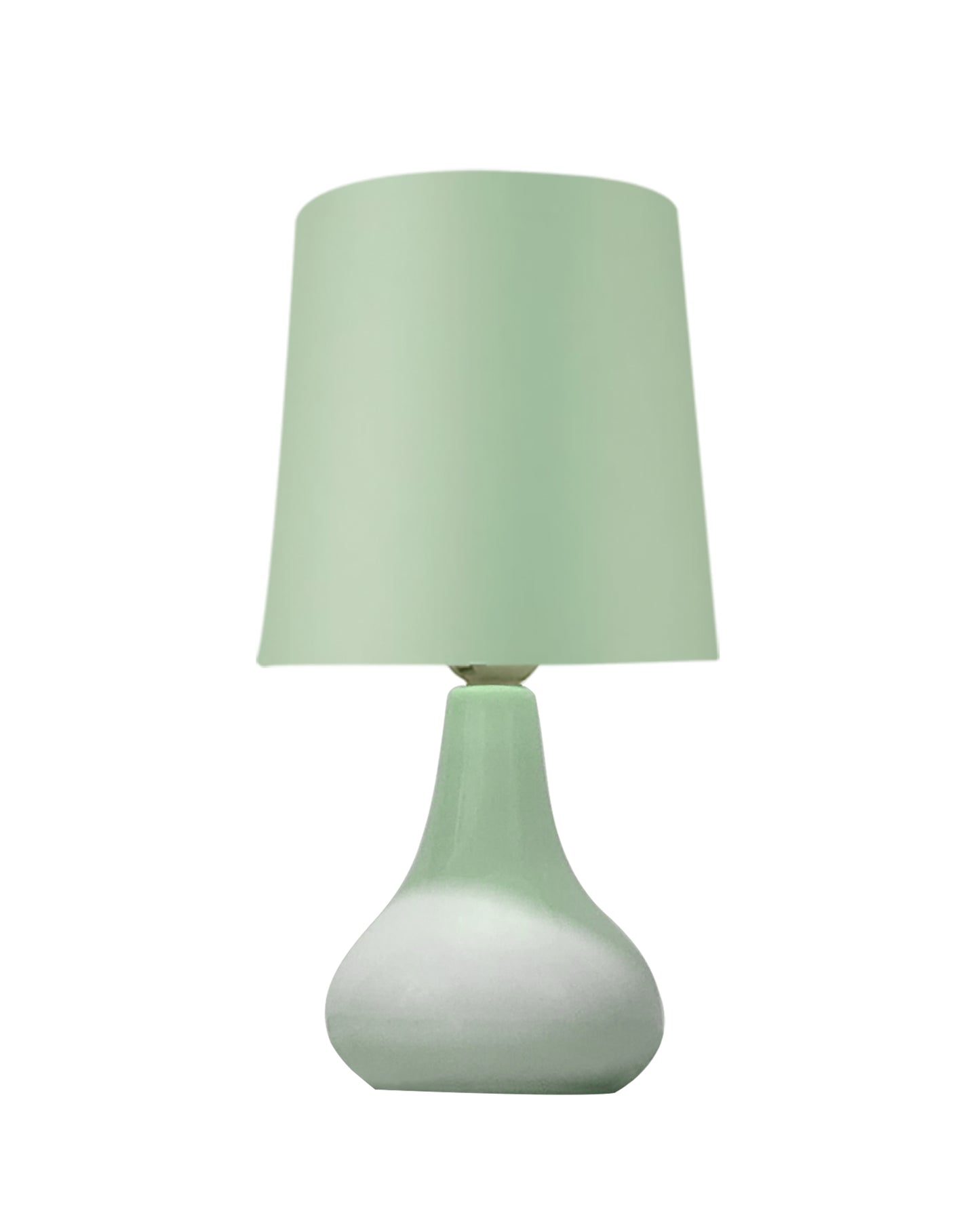 Bedside Ceramic Table Lamp, Classic Desk lamp for Living Room Bedroom, Farmhouse Nightstand Lamps Teardrop with Sage Fabric Shade