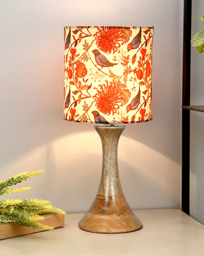 Rustic Sandbox Table Lamp Bedside Wooden Desk Lamps for Living Bedroom Study Night, House warming Diwali Gift, Fabric Shade