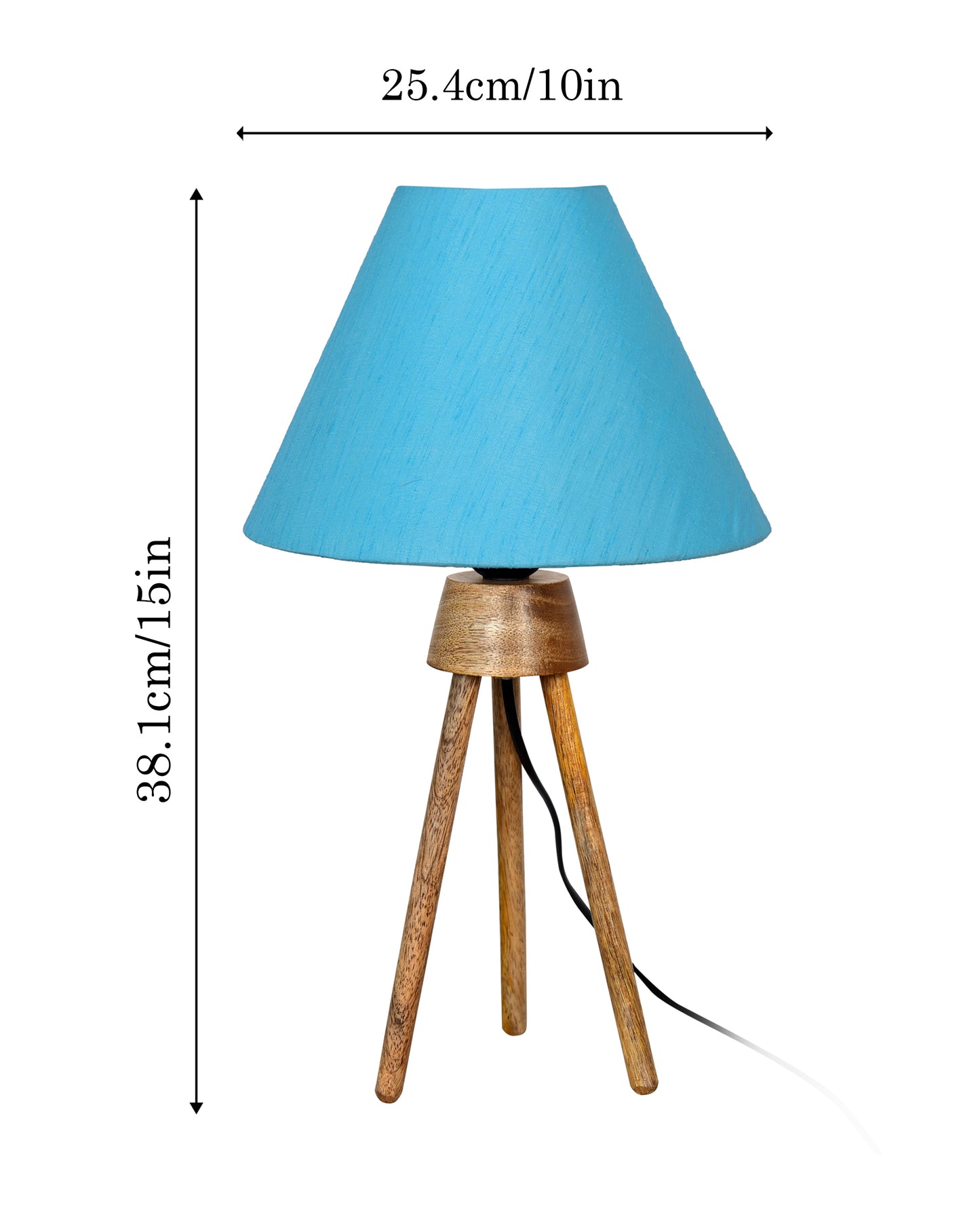 Wood Tripod Small Table Lamps, Rustic Antique Dimmable Bedside Lamp with Linen Lampshade, Nightstand Lamp for Nursery, Bedroom, Kid Room, Living Room,