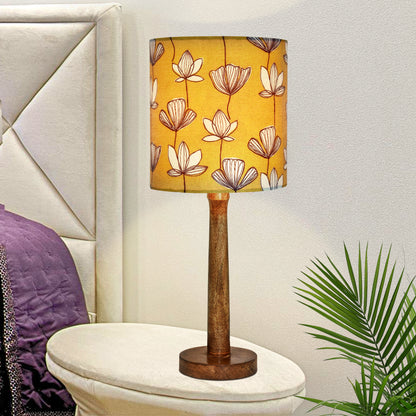 Modern Table Lamp, Wooden Base Modern Fabric Lampshade for Home Office Cafe Restaurant, Nordic Stick,