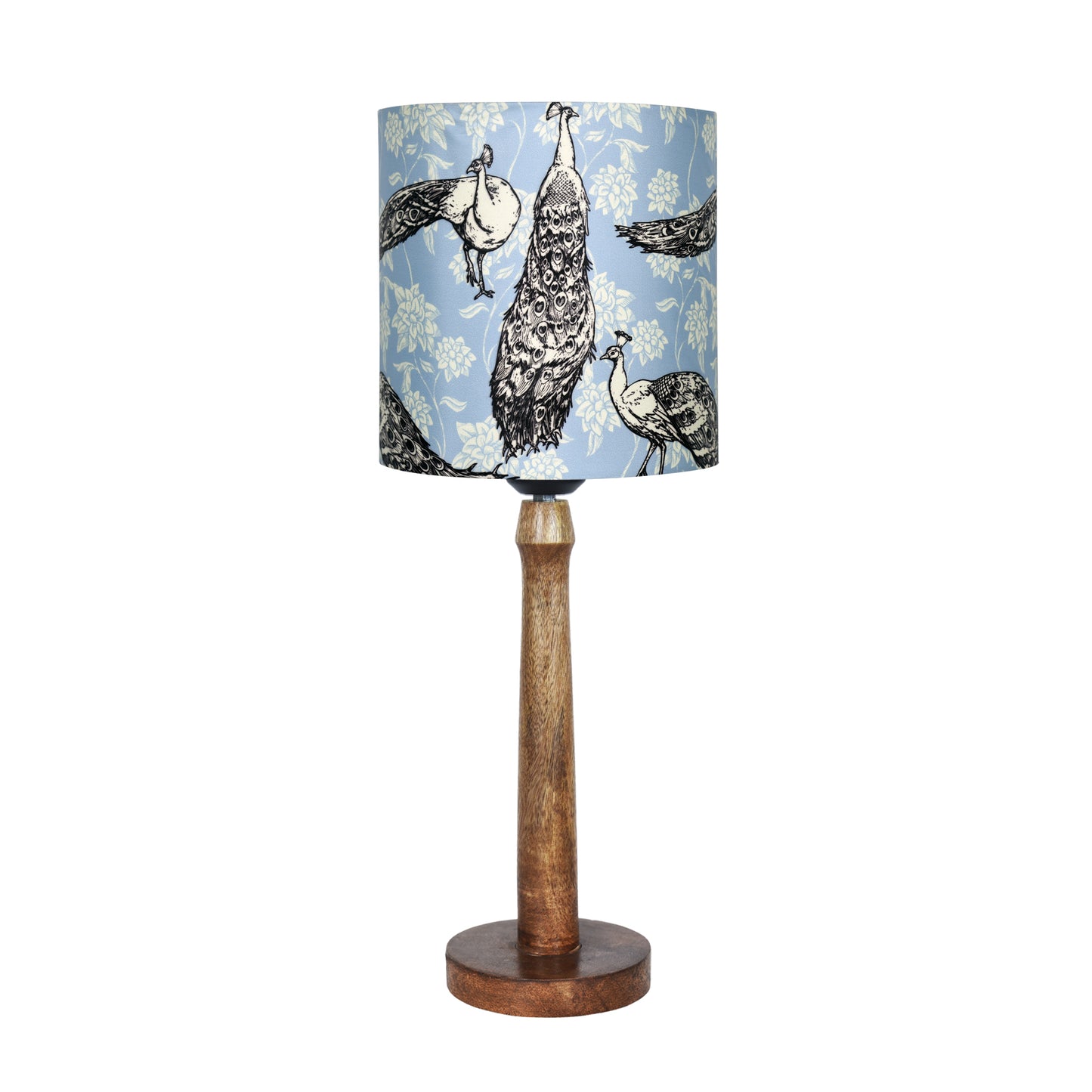 Modern Table Lamp, Wooden Base Modern Fabric Lampshade for Home Office Cafe Restaurant, Nordic Stick,