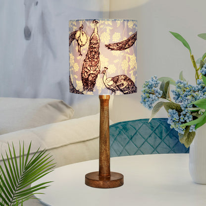 Modern Table Lamp, Wooden Base Modern Fabric Lampshade for Home Office Cafe Restaurant, Nordic Stick,