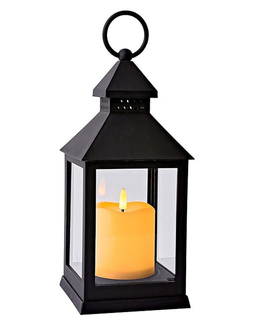 "1 Pc Flameless and Smokeless Acrylic Antique LED Hurricane Lamp Wall Hanging for Home, Living Room Corner, Bedroom, Wall Decor, Diwali Decorations, Classic, Black "