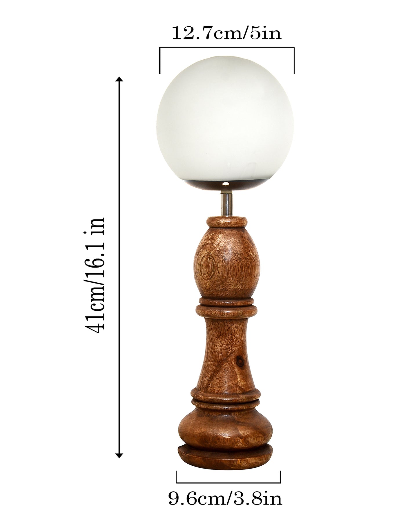 Chess Decorative Bedside Table Desk Lamp White Frost Shade for Décor, Accent Light, Gameroom, Kids', Living Room, Bedroom, Handmade Wooden, Pawn Horse Bishop Rook Queen  King