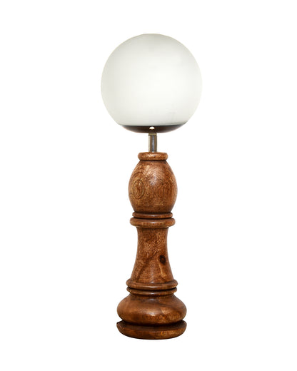 Chess Decorative Bedside Table Desk Lamp White Frost Shade for Décor, Accent Light, Gameroom, Kids', Living Room, Bedroom, Handmade Wooden, Pawn Horse Bishop Rook Queen  King