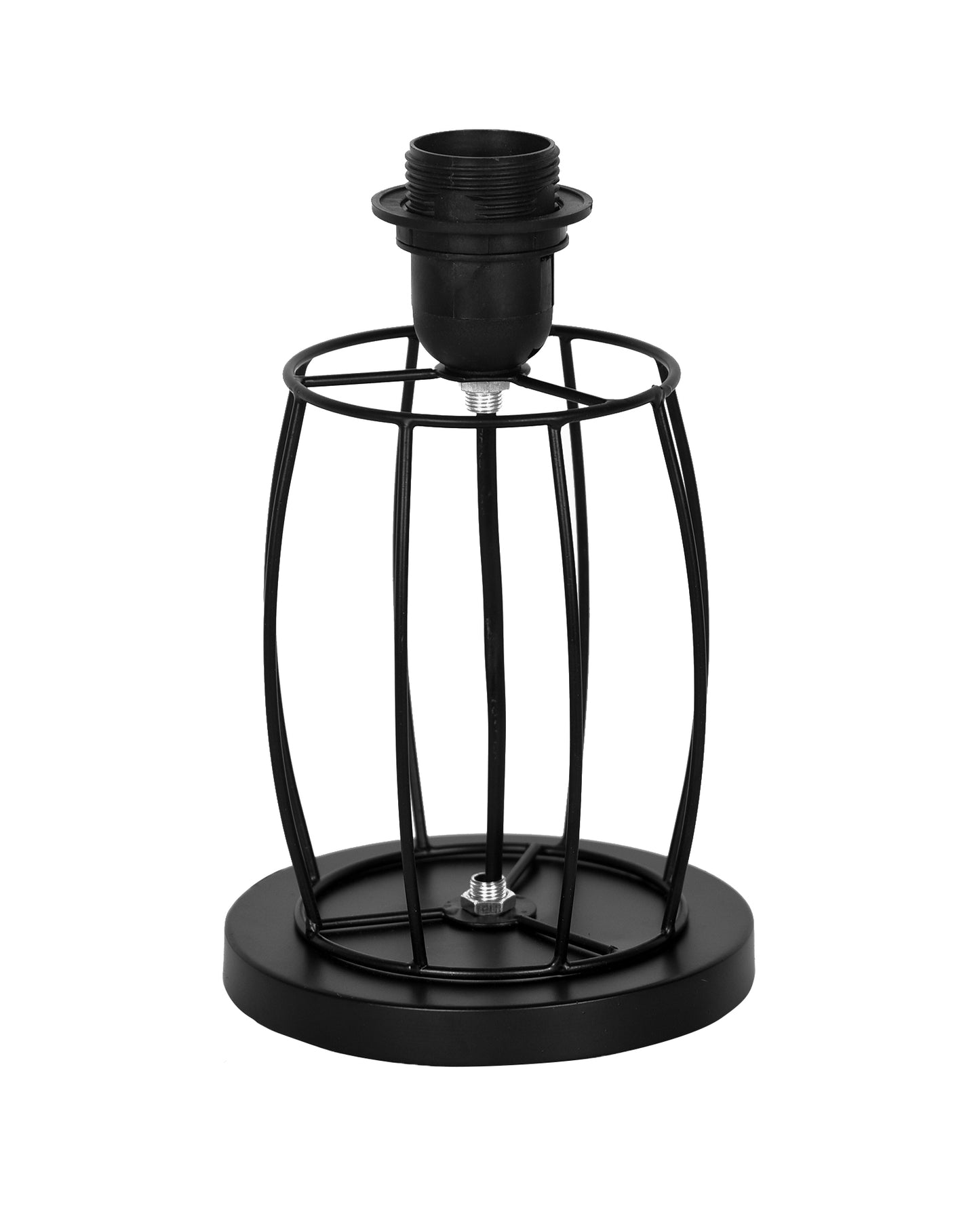 Retro Metal Wire Table Lamp Cage Base, Bedside Light for Home Decoration Items, Fabric Lampshade for Home Office,Cafe Restaurants, Jungle Shade