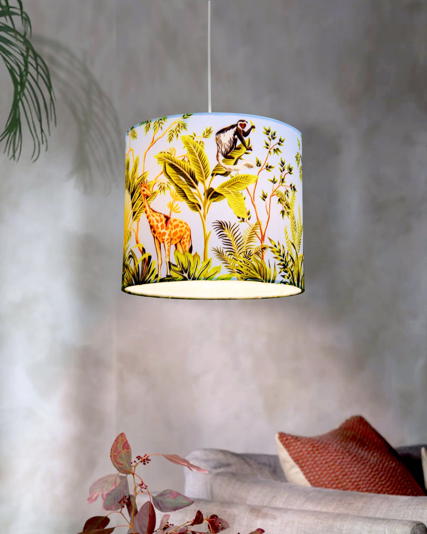 Birds Hanging Drum Lamp Shade, Decorative Light Lamp for Living Room, Home, Bedroom