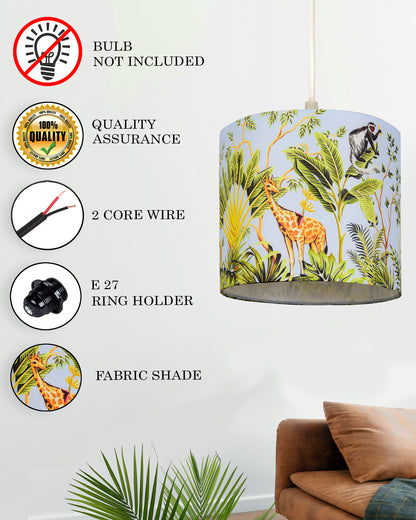 Birds Hanging Drum Lamp Shade, Decorative Light Lamp for Living Room, Home, Bedroom